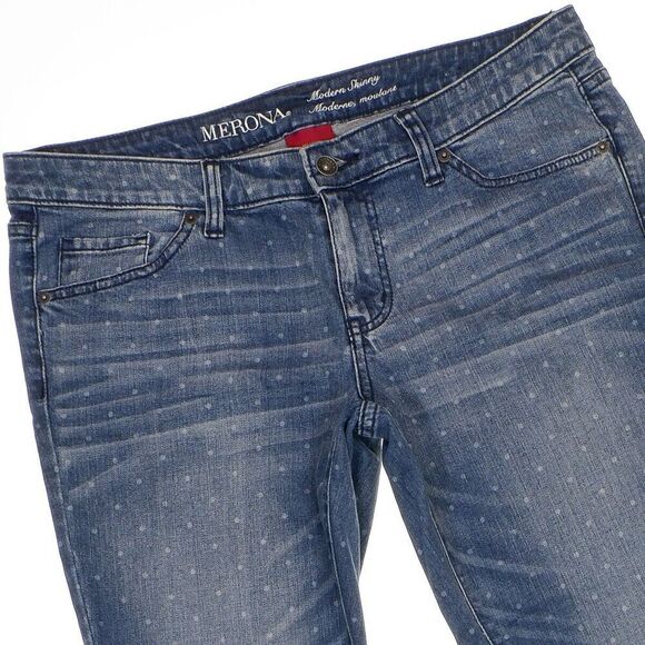Merona Jeans Modern Skinny Size 12 Womens Low Waist Polka Dot Stretch 33 x 29 - Picture 5 of 9
